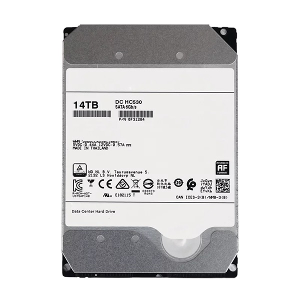 WD 14TB Ultrastar SATA HDD 0F31284 HC530, 7200rpm