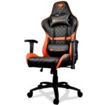 Cougar Armor One Gaming Chair Breathable PVC Leather, Black-Orange - Image 2