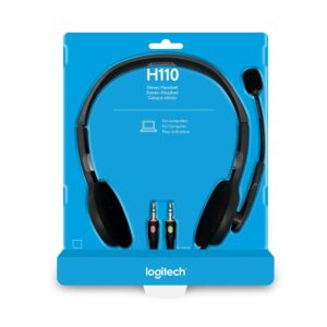 Logitech H110 Headset with Mic, 3.5mm dual plug