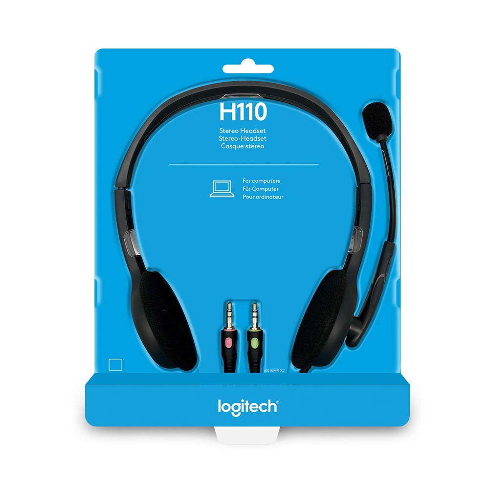 Logitech H110 Headset with Mic, 3.5mm dual plug