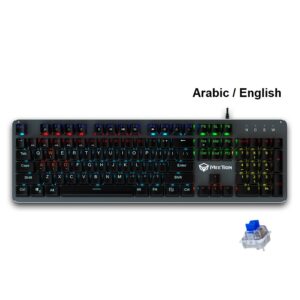 MeeTion MK007 Mechanical Gaming RGB Keyboard, Blue Switch - Arabic English - Image 2