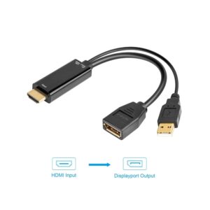 HDMI to DisplayPort Adapter, HDMI to DP Out, USB Powered