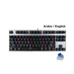MeeTion MK04 TKL RGB Mechanical Gaming Keyboard, Blue Switch - Arabic English