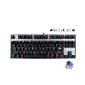 MeeTion MK04 TKL RGB Mechanical Gaming Keyboard, Blue Switch - Arabic English