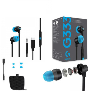 Logitech G333 Gaming Earphones - BLACK - 3.5mm, USB-C - Image 2