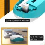 Aigo M35 2.4G Wireless Mouse, White-Green - Image 5
