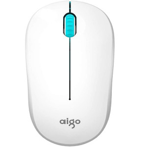 Aigo M35 2.4G Wireless Mouse, White-Green