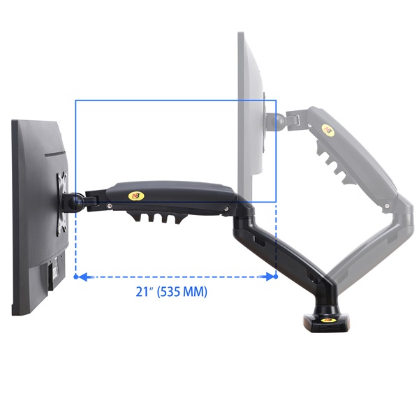NB F160 Dual Monitor 10" - 27" Arm Desk Mount Table Stand Full Motion 2-9 KG - Flat Monitors - Image 5