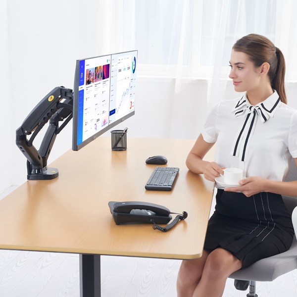 NB F160 Dual Monitor 10" - 27" Arm Desk Mount Table Stand Full Motion 2-9 KG - Flat Monitors - Image 6
