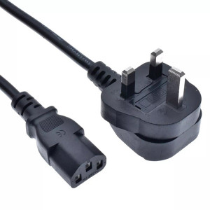 Power Cable UK Plug Type 13 Amp Fused 1.5mm Cord, 1.5 Meter