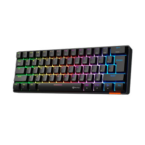 MeeTion MK005BT Dual Mode Bluetooth Wired 60% Mini Gaming Mechanical Keyboard English-Arabic, Blue Switch - Image 5