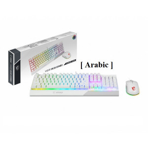 MSI VIGOR GK30 Combo - White Gaming Keyboard Mouse, Arabic/English