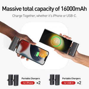 iWalk LinkPod Charging Station 4x4000mAh (2 Type C & 2 Lightning), Small Portable Charger - Power Bank - Image 8