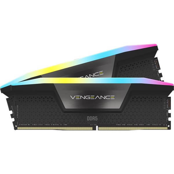 Corsair 64GB 6000MHz VENGEANCE RGB DDR5 RAM, (2x32GB) Kit CL40, Black