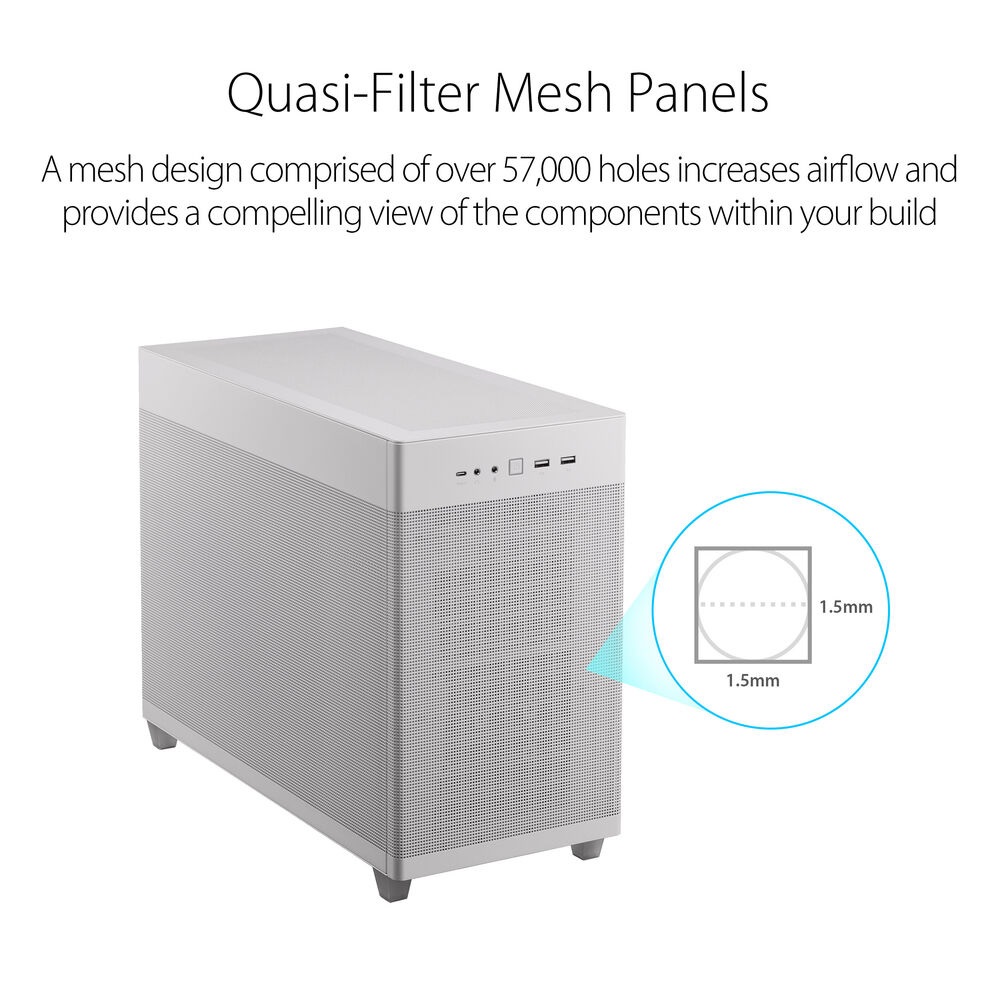 ASUS Prime AP201 Mesh Micro ATX Case - White - Image 2
