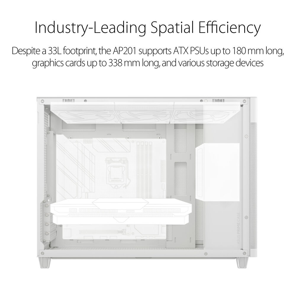 ASUS Prime AP201 Mesh Micro ATX Case - White - Image 5