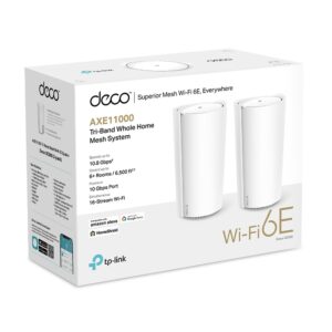 TP-Link Deco XE200 AXE11000 Whole Home Mesh WiFi 6E System, 2-Pack