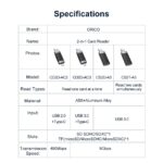 Orico AC3 Card Reader Dual Head USB-A 3.0 USB-C - Image 3