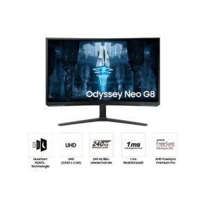 SAMSUNG 32" Odyssey Neo G8 BG850 Curved 4K 240Hz 1ms Gaming Monitor VA Mini-LED HDR2000 HDMI 2.1 Rotatable, 32G8 - Image 3