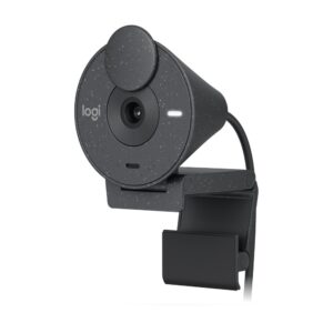 Logitech Brio 300 Full HD Webcam with Privacy Shutter - Black Noise-reducing mic USB-C