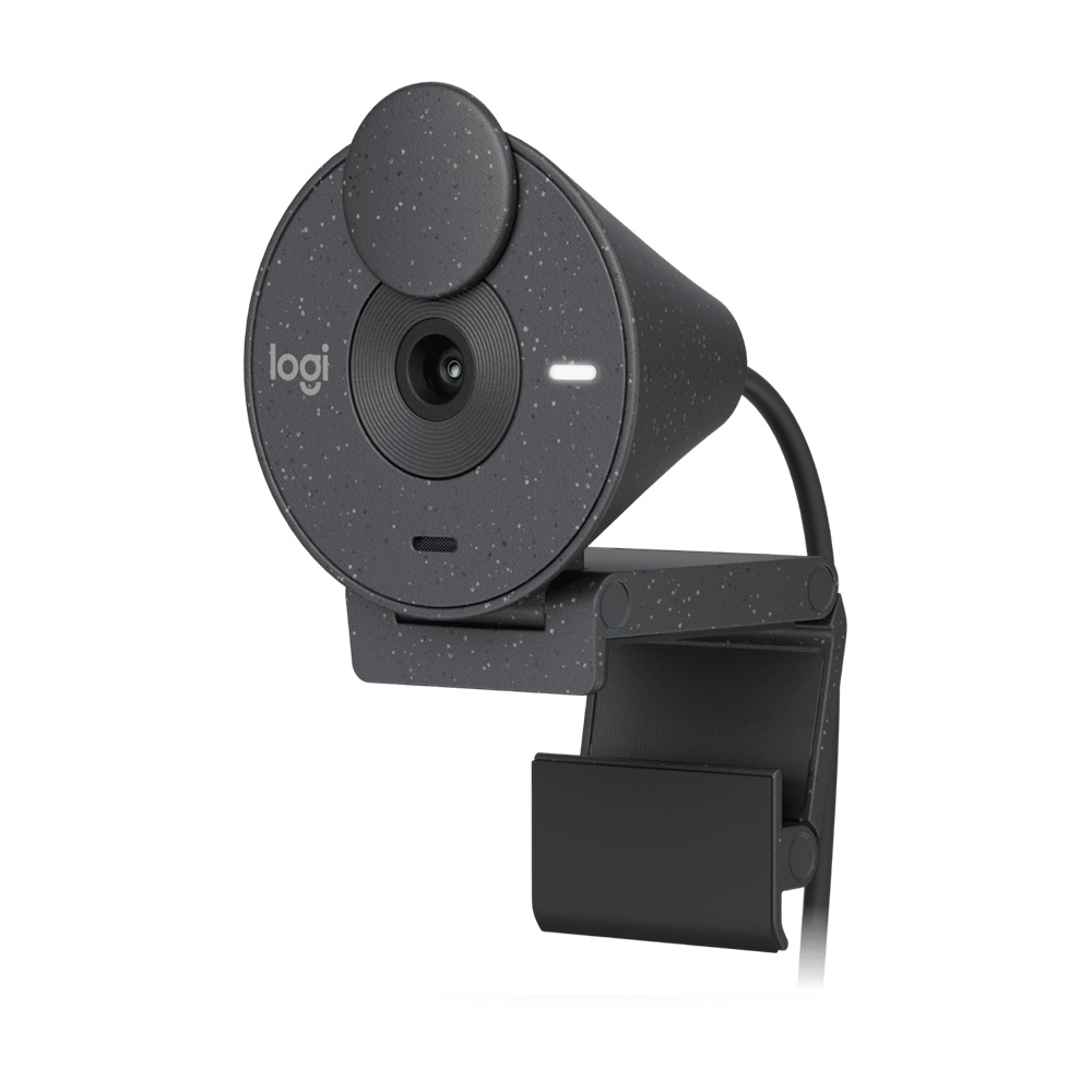 Logitech Brio 300 Full HD Webcam with Privacy Shutter - Black Noise-reducing mic USB-C