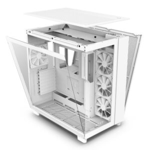 NZXT H9 Flow Dual-Chamber Mid-Tower Airflow Case - White, 4-Fans