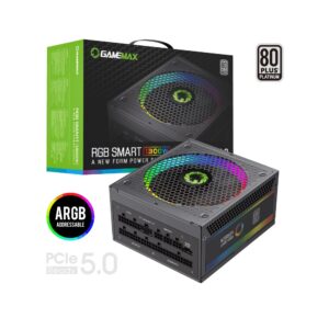 GameMax 1300W RGB Smart PSU Fully Modular 80+ Platinum Power Supply ATX3.0 PCIE5.0 Ready