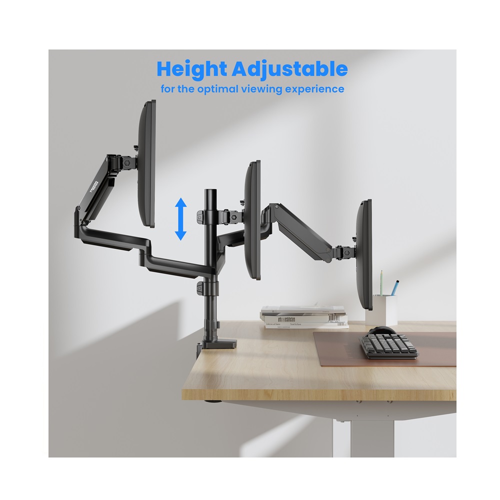 Twisted Minds C018UP Triple Monitor 17" - 27" Arm Premium Aluminum Gas Spring - Flat & Curved - Image 9