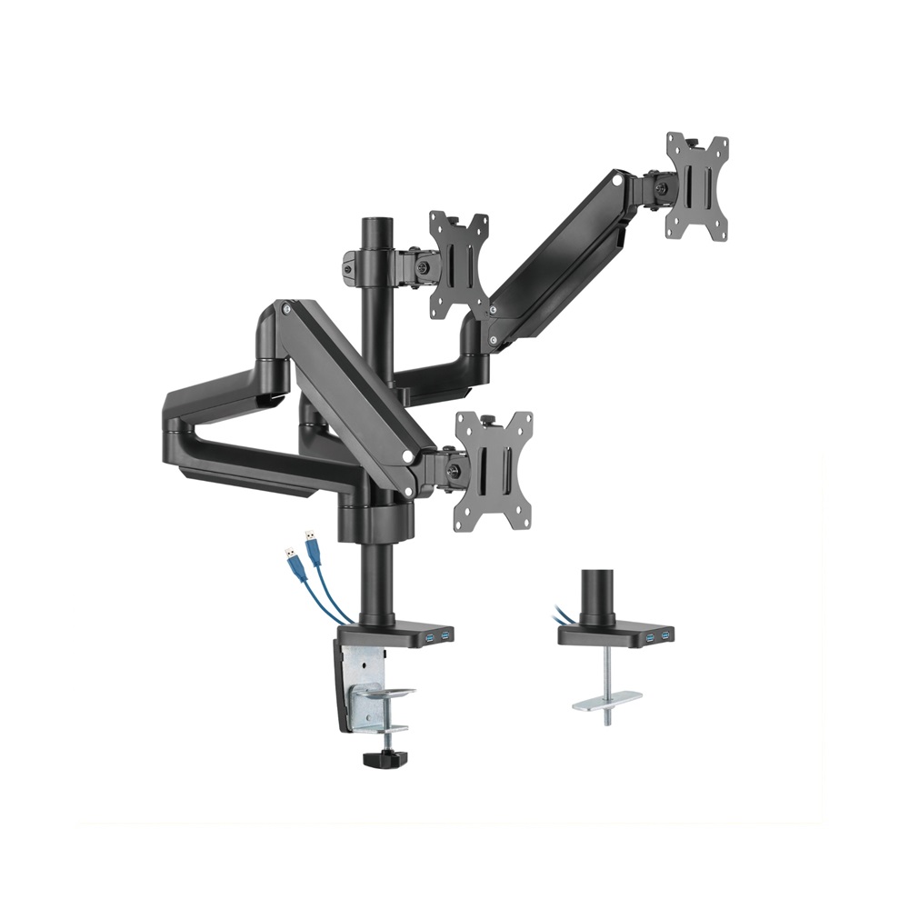 Twisted Minds C018UP Triple Monitor 17" - 27" Arm Premium Aluminum Gas Spring - Flat & Curved