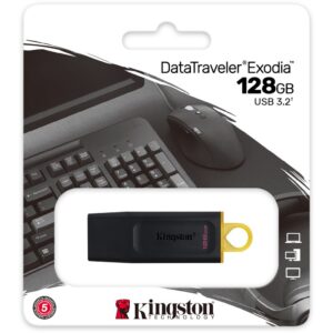 Kingston 128GB DataTraveler Exodia USB 3.2 Flash Drive with Protective Cap