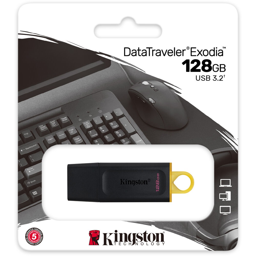 Kingston 128GB DataTraveler Exodia USB 3.2 Flash Drive with Protective Cap