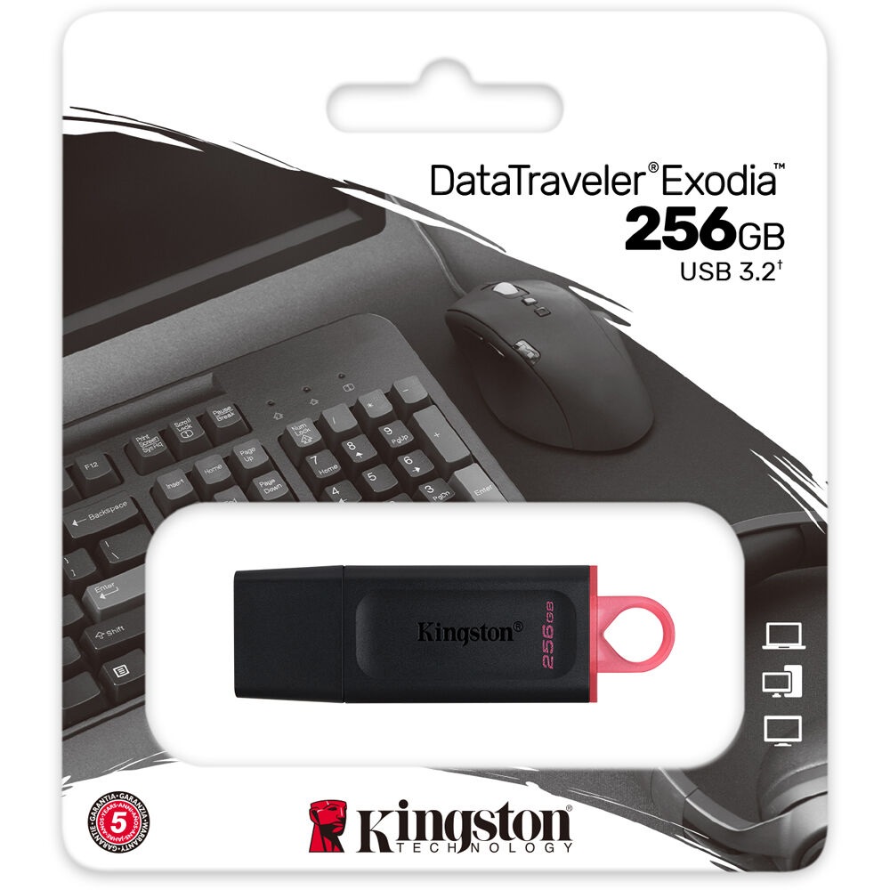 Kingston 256GB DataTraveler Exodia USB 3.2 Flash Drive with Protective Cap