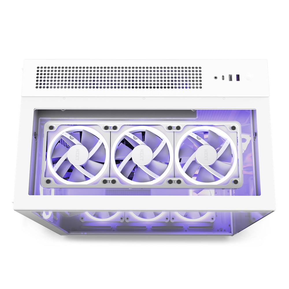 NZXT H9 Elite Premium Dual-Chamber Mid-Tower Airflow Case, 3x RGB Fans (White) - Image 6
