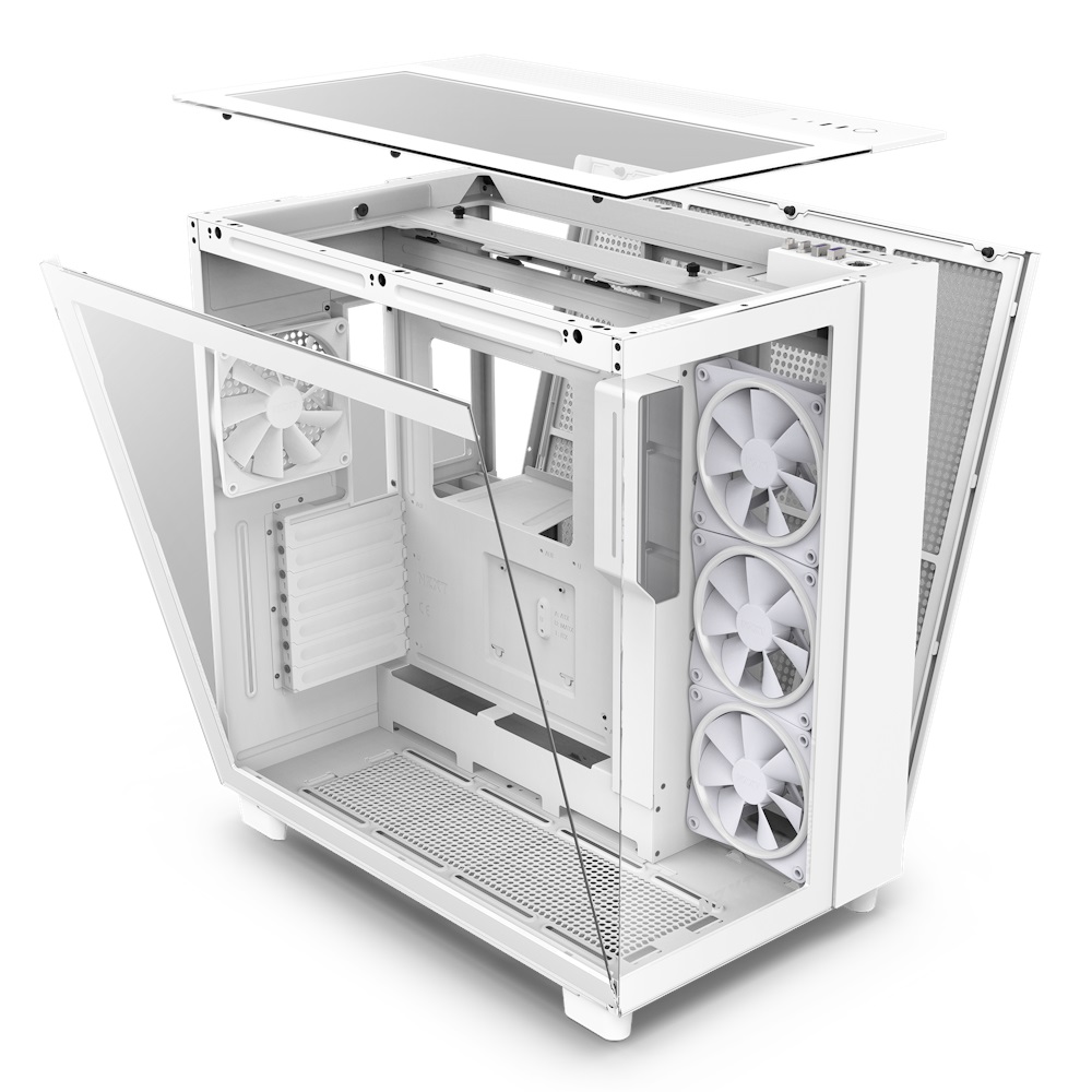 NZXT H9 Elite Premium Dual-Chamber Mid-Tower Airflow Case, 3x RGB Fans (White) - Image 2