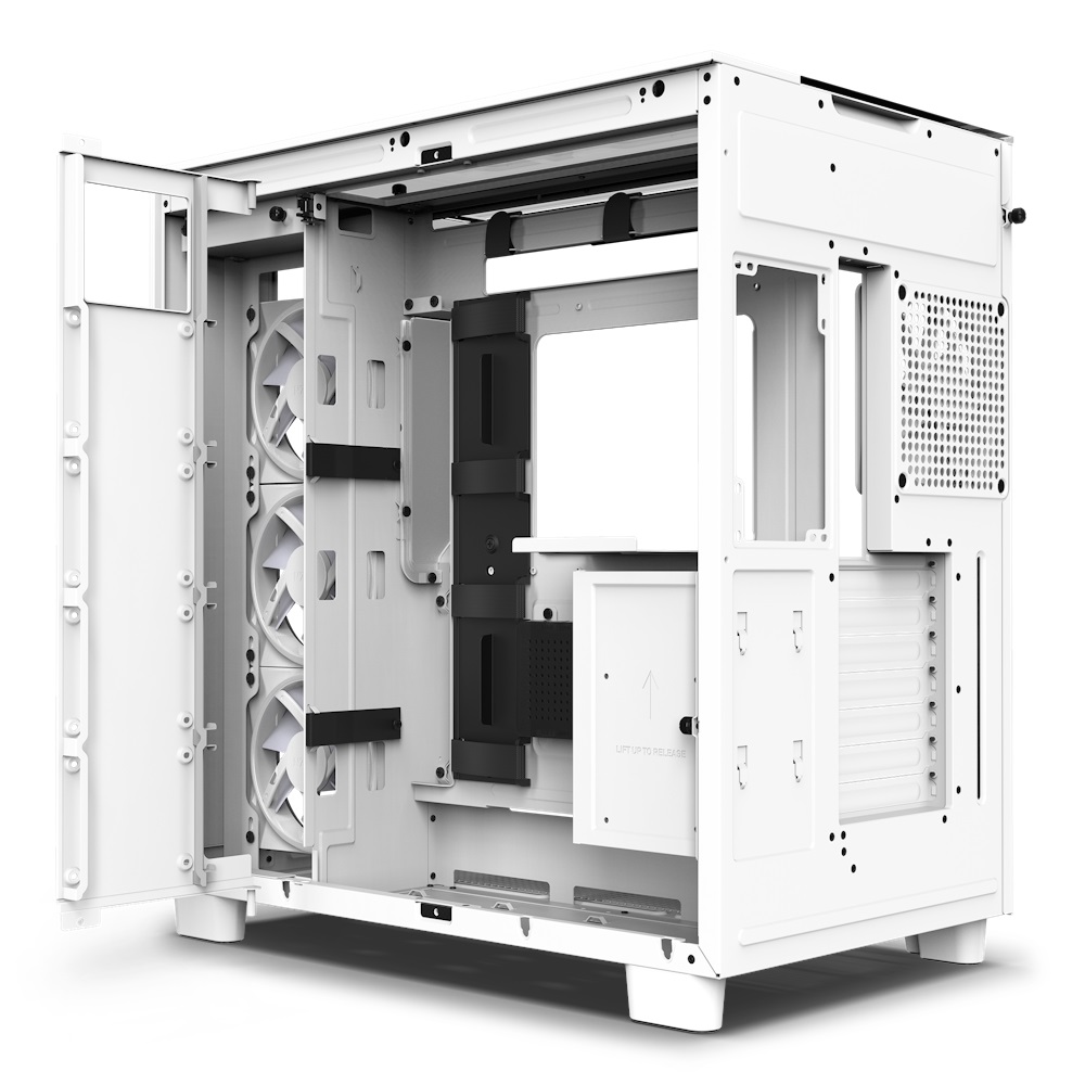 NZXT H9 Elite Premium Dual-Chamber Mid-Tower Airflow Case, 3x RGB Fans (White) - Image 3