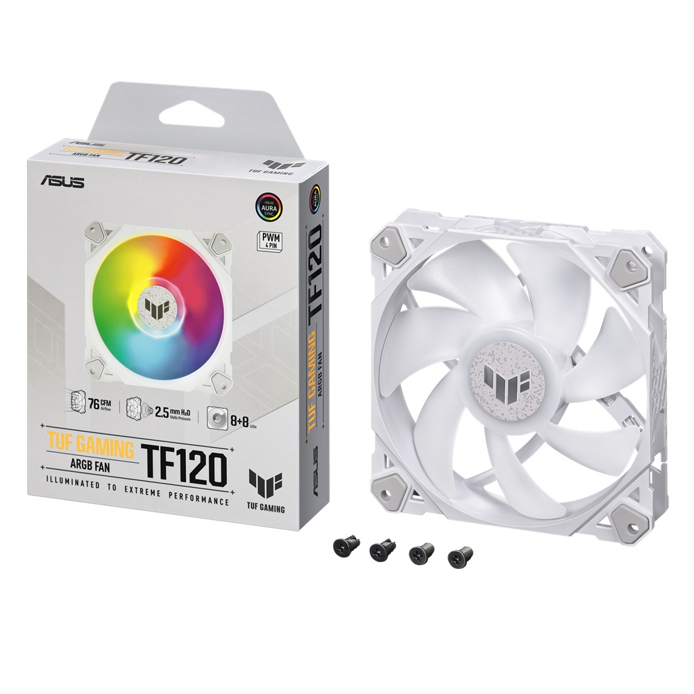 ASUS TUF Gaming TF120 ARGB Fan - Single Pack (White) - Image 2