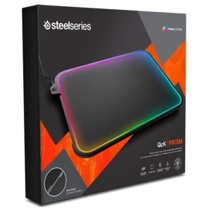 SteelSeries QCK Prism RGB Mousepad, Dual-Surface, 12-Zone Lighting with Gamesense