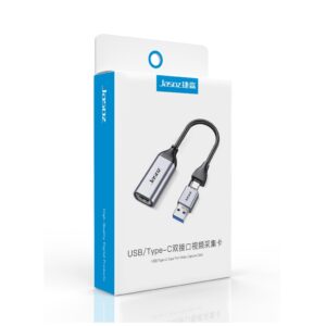 Jasoz G158 Video Capture Card USB-A/USB-C to HDMI Dual Port FHD Video Grabber Adapter