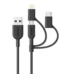 Anker 3 in 1 Cable PowerLine II -3ft -Black -A8436H12