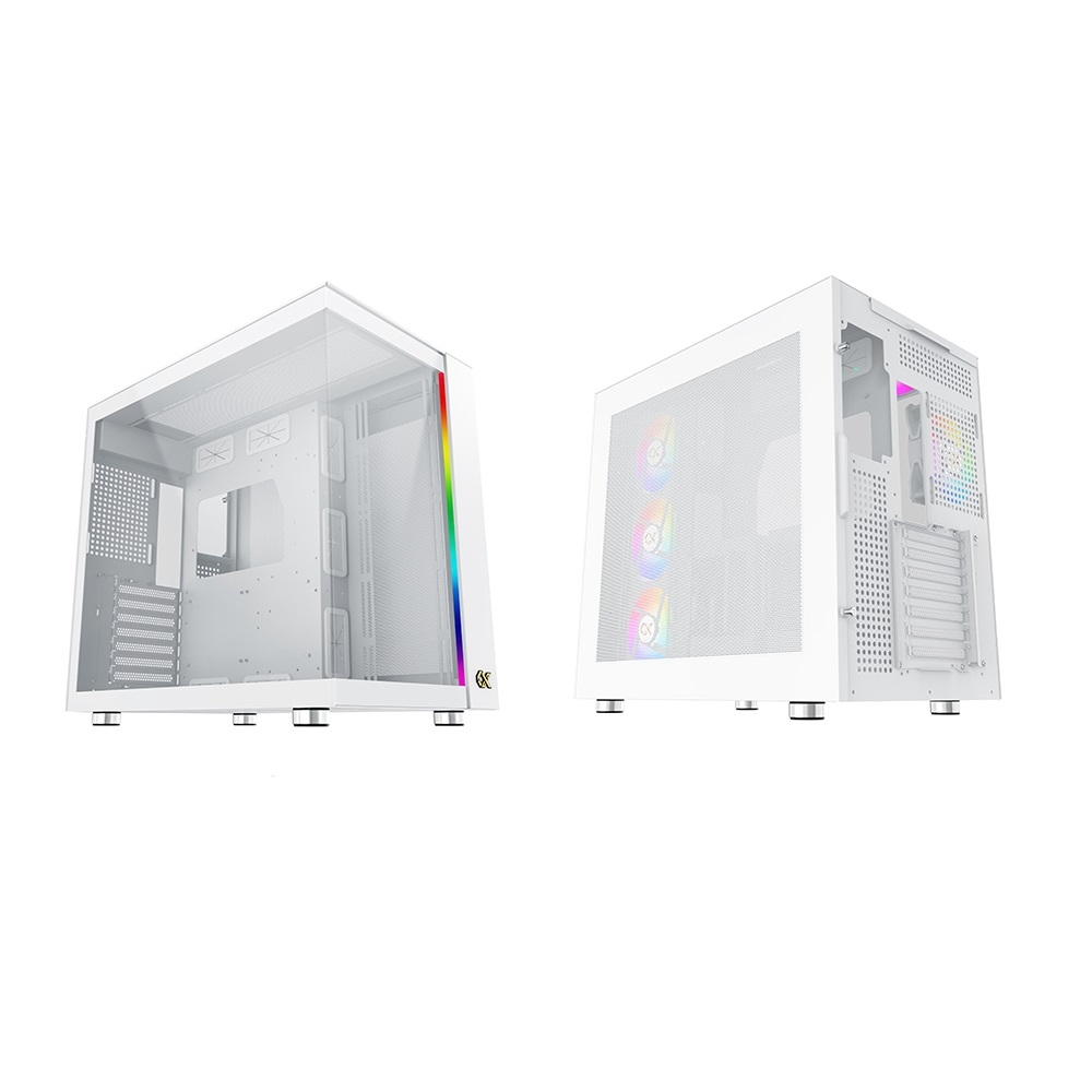Xigmatek AQUA Ultra Air Arctic ARGB ATX Case – White (7-Fans) - Image 2