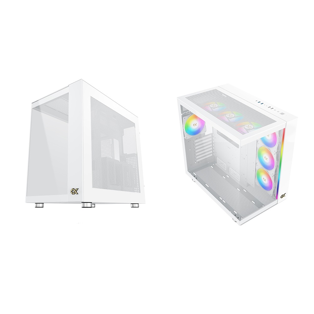 Xigmatek AQUA Ultra Air Arctic ARGB ATX Case – White (7-Fans) - Image 4