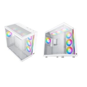 Xigmatek AQUA Ultra Air Arctic ARGB ATX Case – White (7-Fans)