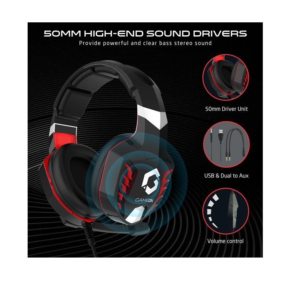 GameOn GOK901 Nightfall LED Gaming Headset - Black - Image 5