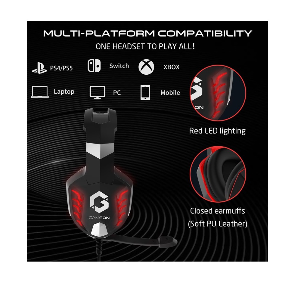 GameOn GOK901 Nightfall LED Gaming Headset - Black - Image 7