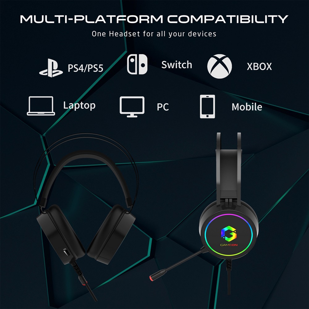 GameOn GOT200A Thunderstrike RGB Gaming Headset - Black - Image 8