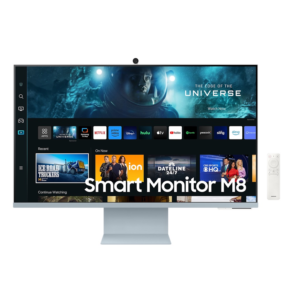 SAMSUNG 32" M8 Smart Monitor 4K HDR VA 60Hz sRGB USB-C 65W Speaker Camera 32M8, Cloud Blue