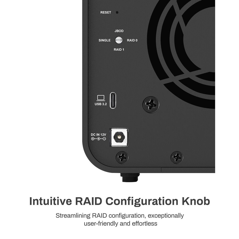 TerraMaster D5 Hybrid 5-Bay USB-C 3.2 Gen2 M.2 NVME with 3.5"/2.5" SATA HDD SSD Disk Enclosure Case - Image 6