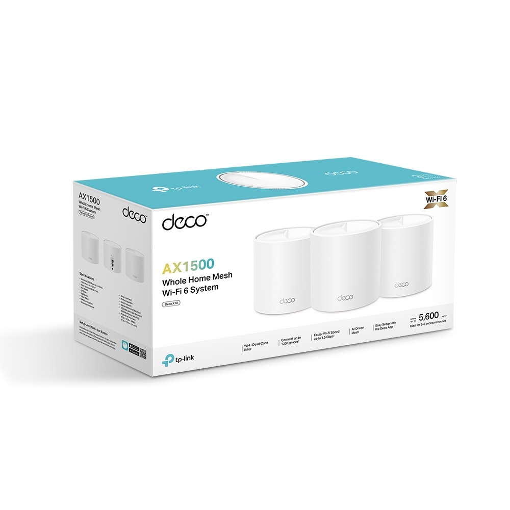 TP-Link Deco X10 AX1500 Whole Home Mesh WiFi 6 System, 3-Pack