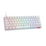 MeeTion MK005 Wired 60% Mini Gaming Mechanical Keyboard English-Arabic, Blue Switch (White) - Image 2