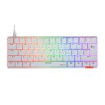 MeeTion MK005 Wired 60% Mini Gaming Mechanical Keyboard English-Arabic, Blue Switch (White) - Image 3